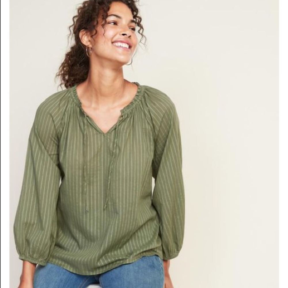 Old Navy Tie-Neck Blouse- Small